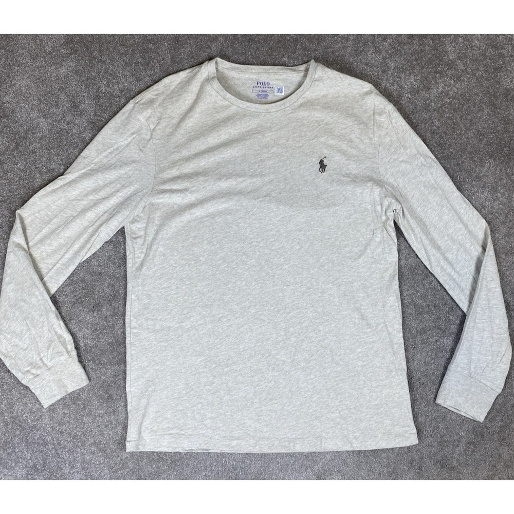 Polo Ralph Lauren Shirt Mens Me Mint Tan Long Sleeve Crewneck Embroidered Pony